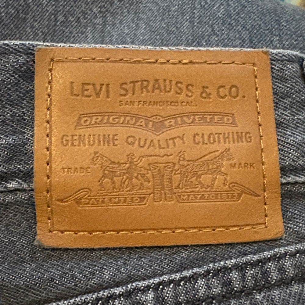 Levi's Ankle Column Denim Skirt Front Slit Black Gray Size 30 - Picture 13 of 17